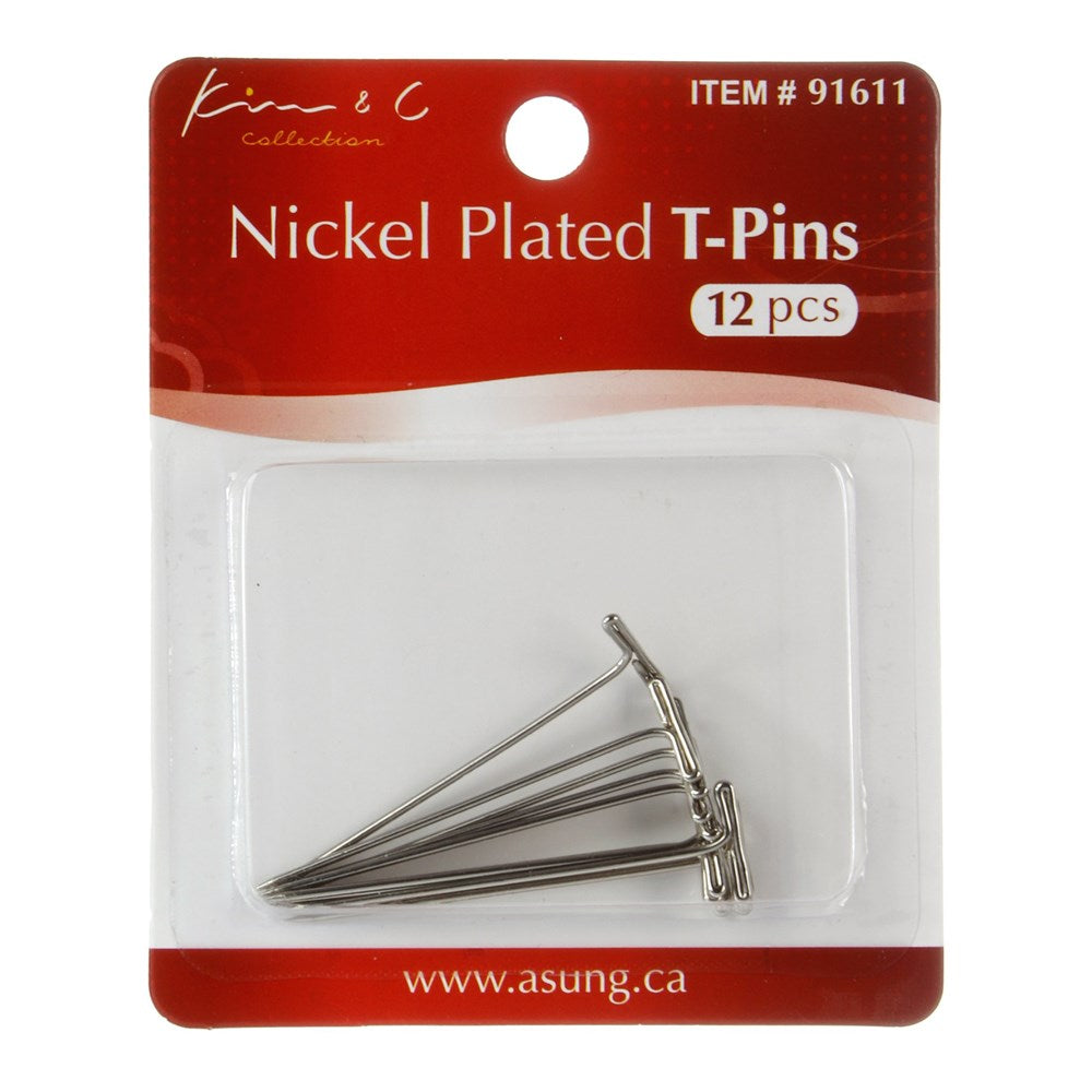 KIM &amp; C 12pcs Nickel Plated T-pins (2inch)