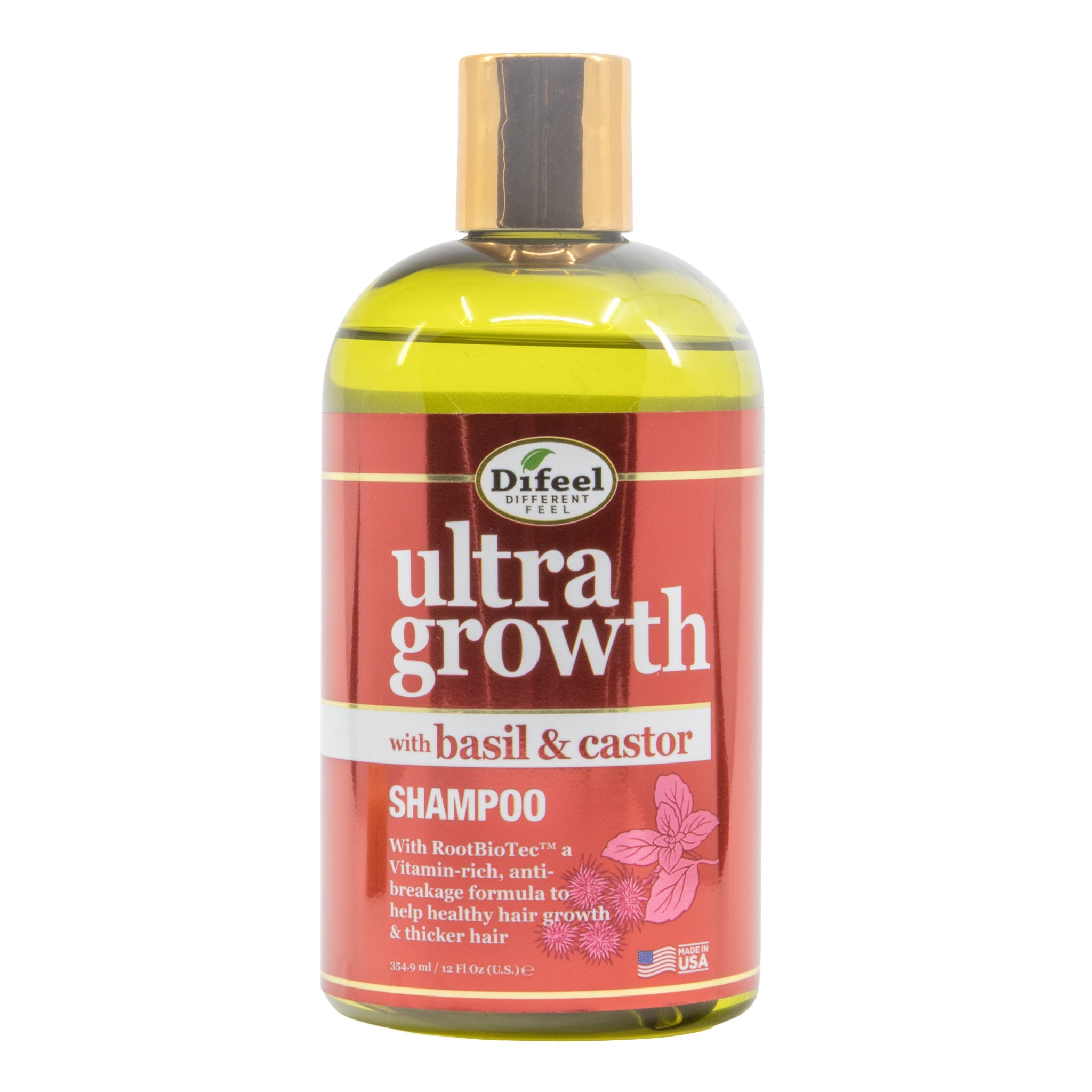 Difeel(Sunflower)  Ultra Growth Basil &amp; Castor Oil Pro-Growth Shampoo (12oz)