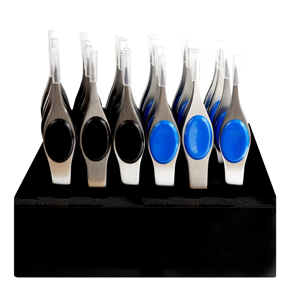 KIM &amp; C Pin Tip Tweezer with Rubber Grip (24pcs/display)
