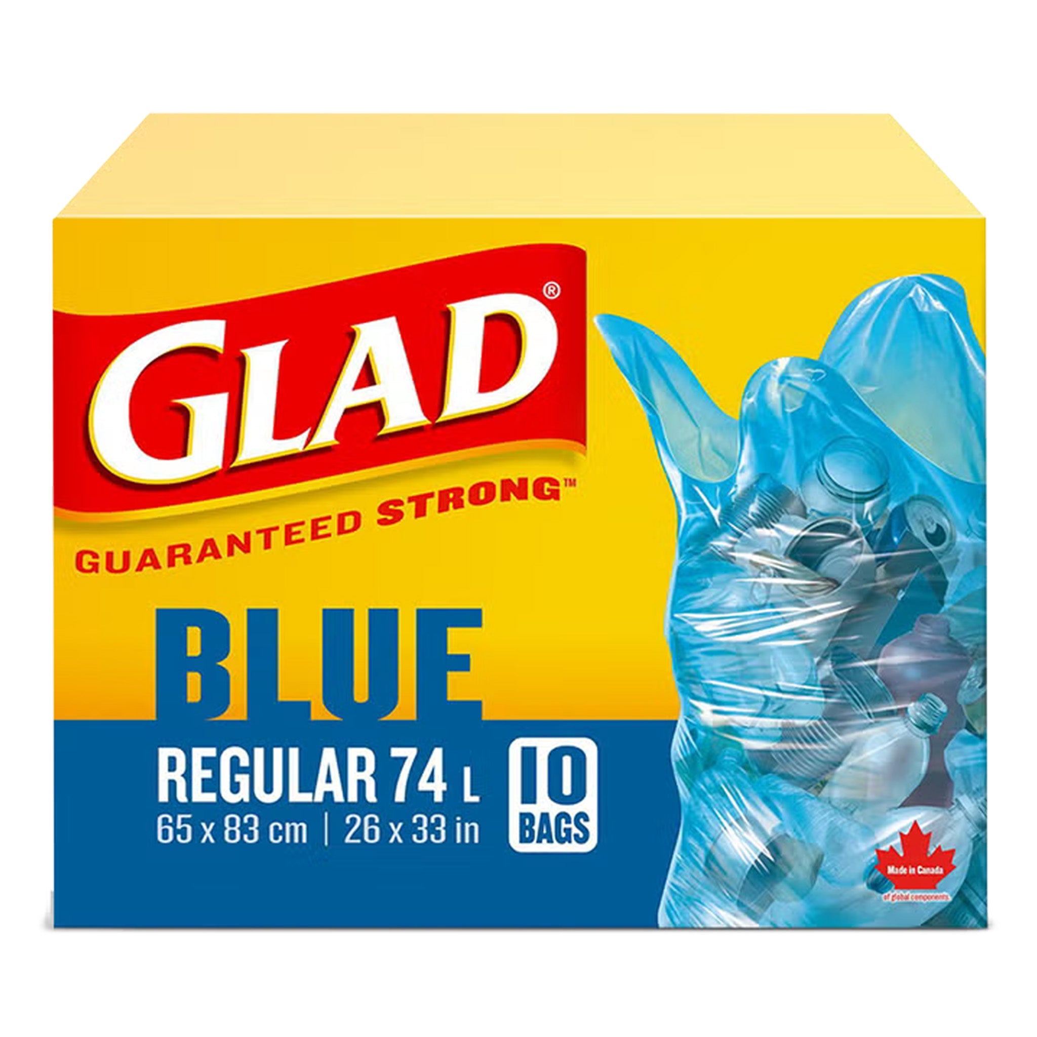 GLAD Blue Recycling Bag [Regular 74L, 65X83 cm]