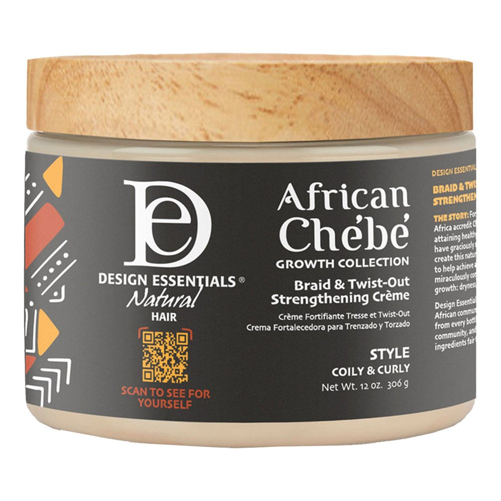 DESIGN ESSENTIALS African Chebe Braid &amp; Twist-Out Strengthening Cream (12oz)