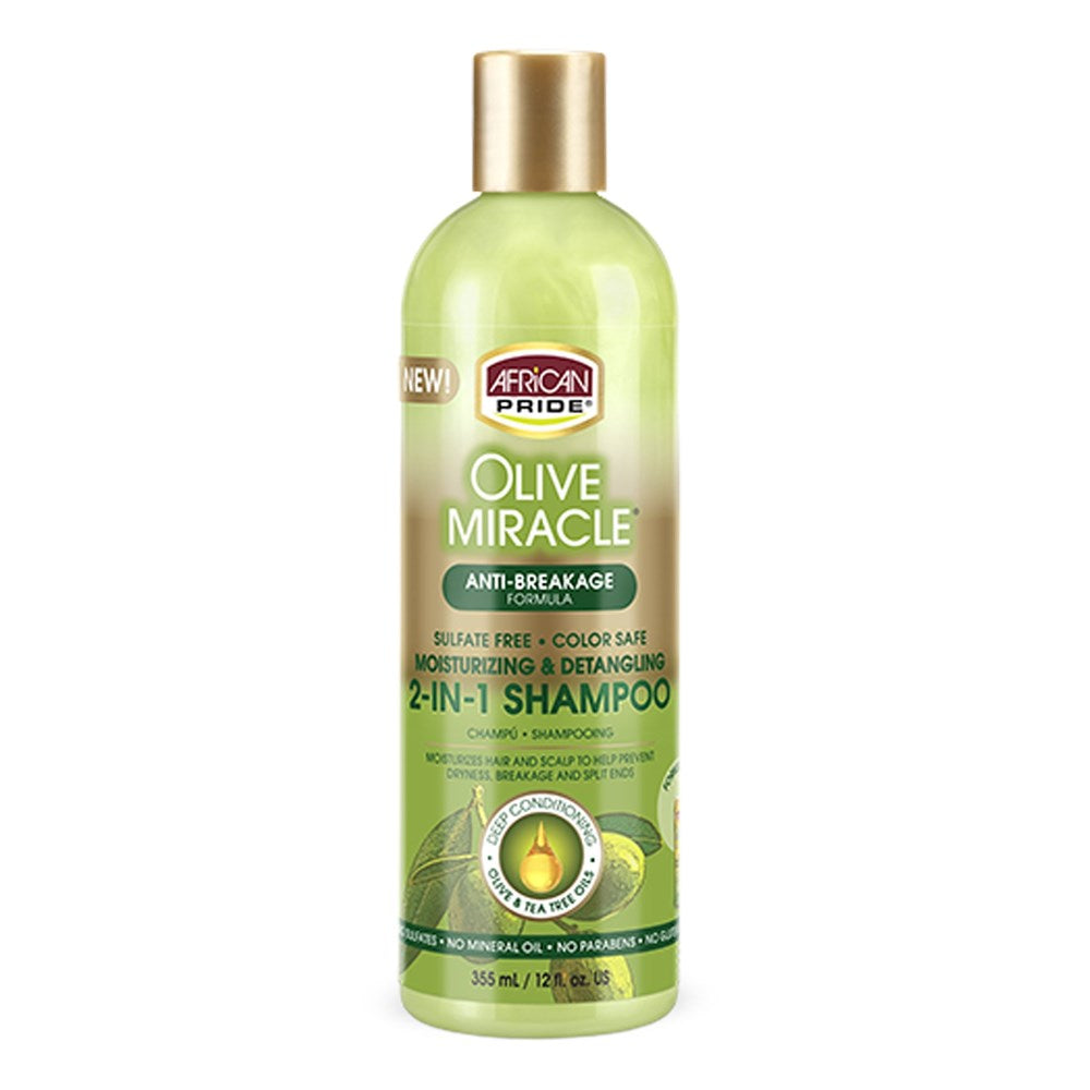 AFRICAN PRIDE Olive Miracle 2-In-1 Shampoo &amp; Conditioner (12oz)