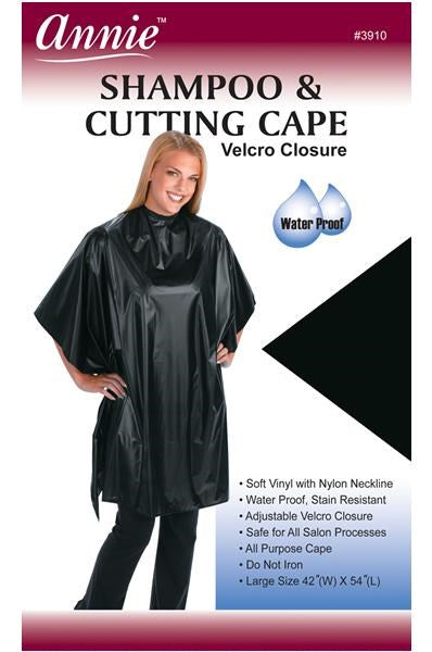 ANNIE Shampoo &amp; Cutting Cape with Velcro Closure [ Soft Vinyl]
