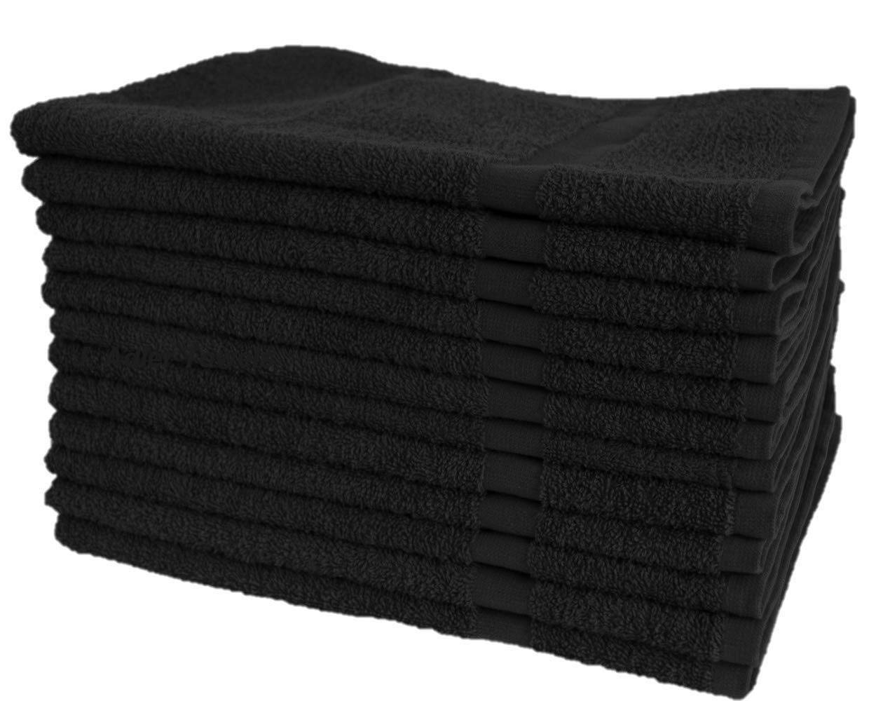 Nywele Silver Living Bleach Proof 6 Towels Black, 16" x 27"| Pack of 6 | Perfect for Salon Use | Bleach Safe Salon Towels