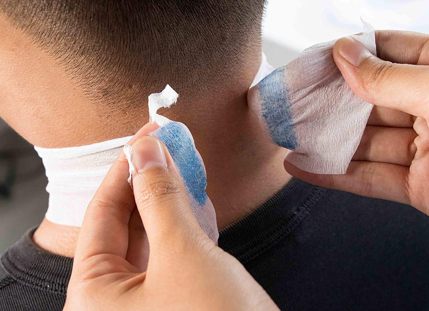 Nywele Barber Neckband - 500-Count Disposable Neck Strip, Stretchable Paper Hair Cutting Salon Supplies, Waterproof