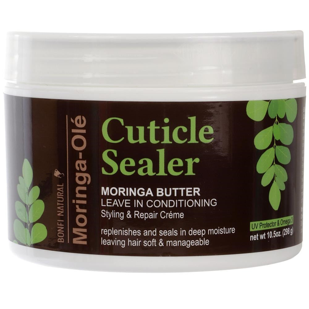 BONFI NATURAL Cuticle Sealer Moringa Butter Leave In Conditioning Styling &amp; Repair Cream(10.5oz)
