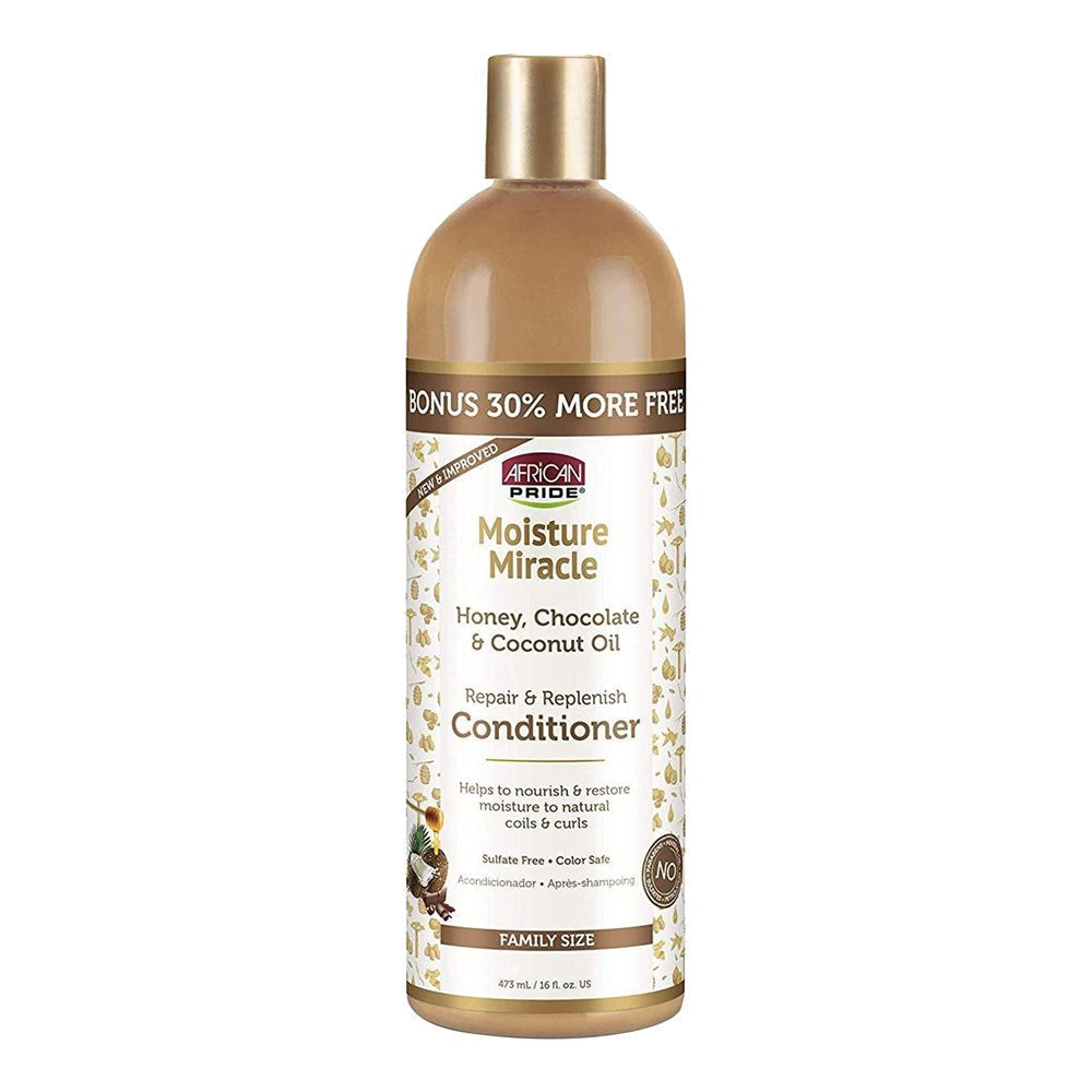 AFRICAN PRIDE Moisture Miracle Honey, Chocolate &amp; Coconut Oil Conditioner (16oz)