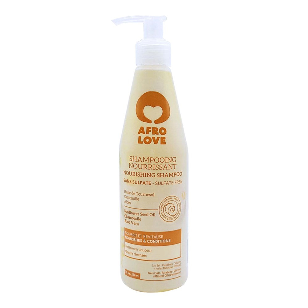 AFRO LOVE Nourishing Shampoo with Sunflower Seed, Chamomile &amp; Aloe Vera (10oz)
