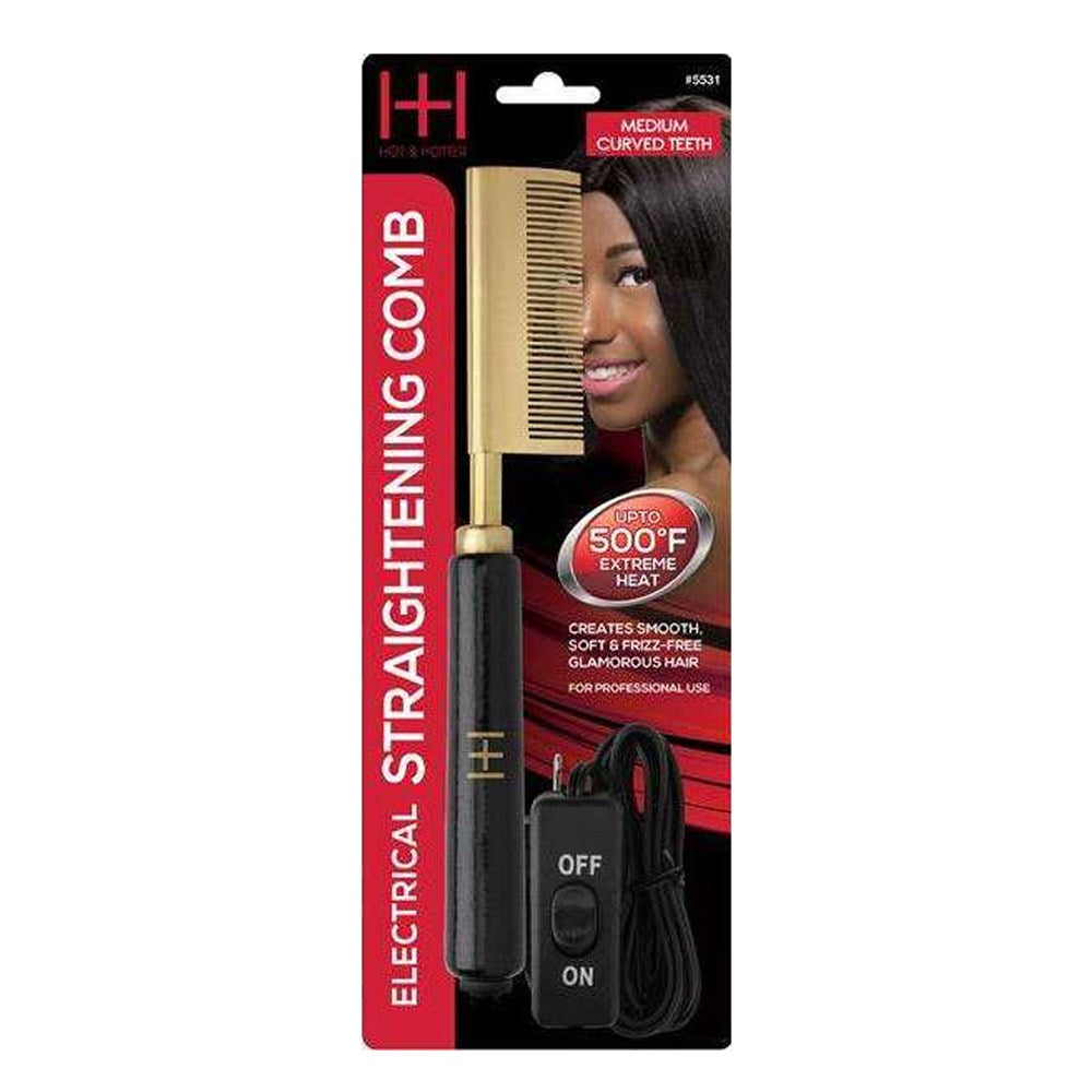 ANNIE Hot &amp; Hotter Electrical Straightening Comb [Medium Curved Teeth]