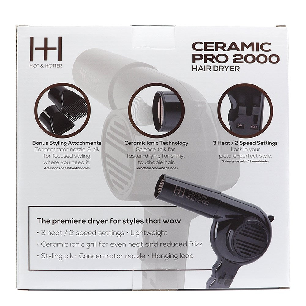 ANNIE Hot &amp; Hotter Ceramic Pro 2000 Dryer with Extra Piks #5855
