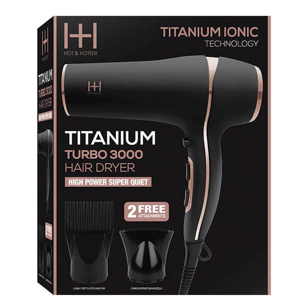 ANNIE Hot &amp; Hotter Titanium Turbo 3000 Hair Dryer