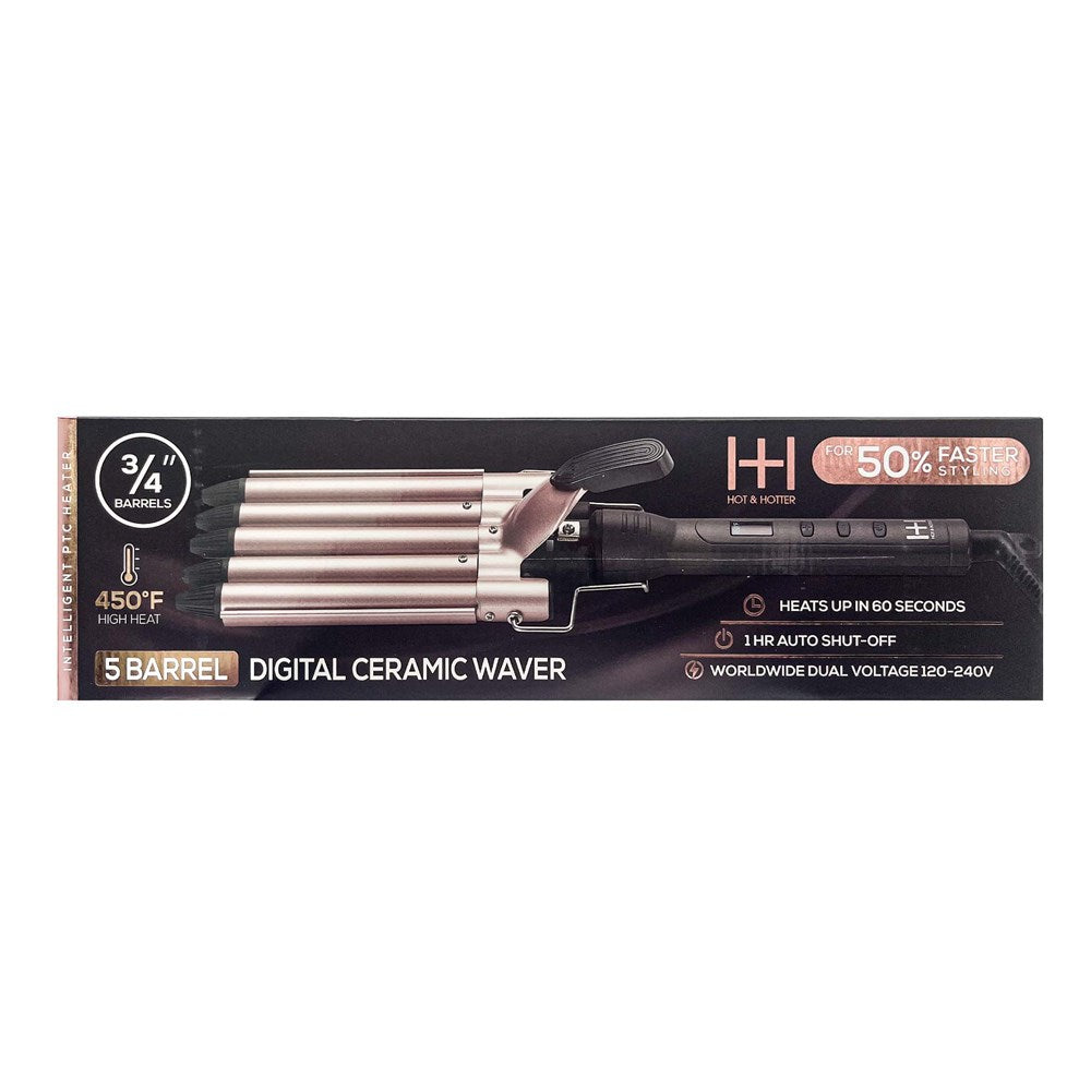 ANNIE Hot &amp; Hotter Digital Ceramic 5 Barrel Waver (3/4inch)