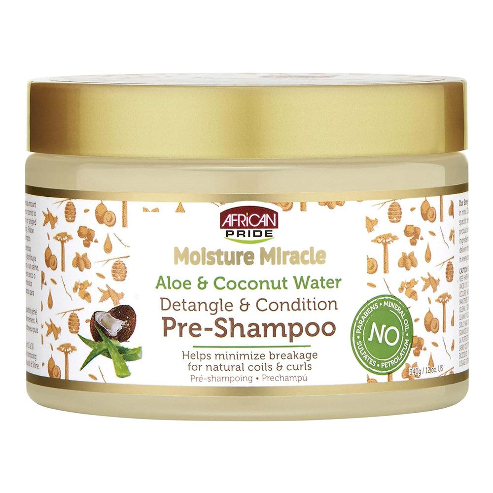 AFRICAN PRIDE Moisture Miracle Aloe &amp; Coconut Water Pre-Shampoo (12oz)