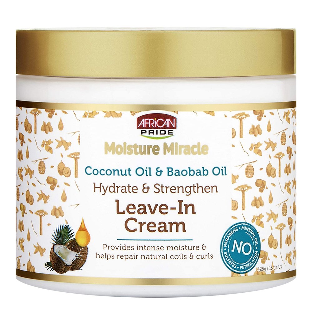 AFRICAN PRIDE Moisture Miracle Coconut &amp; Baobab Oil Leave In Cream (15oz)
