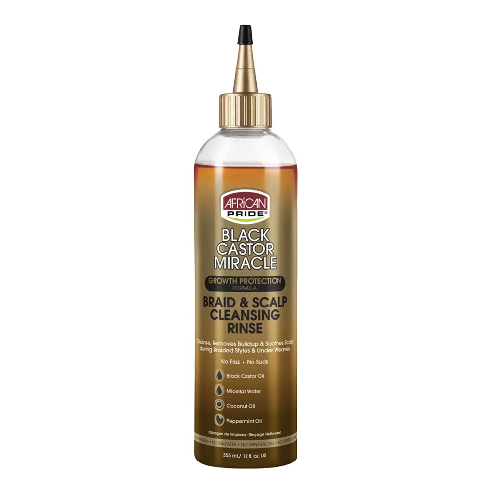 AFRICAN PRIDE Black Castor Miracle Braid &amp; Scalp Cleansing Rinse (12oz)