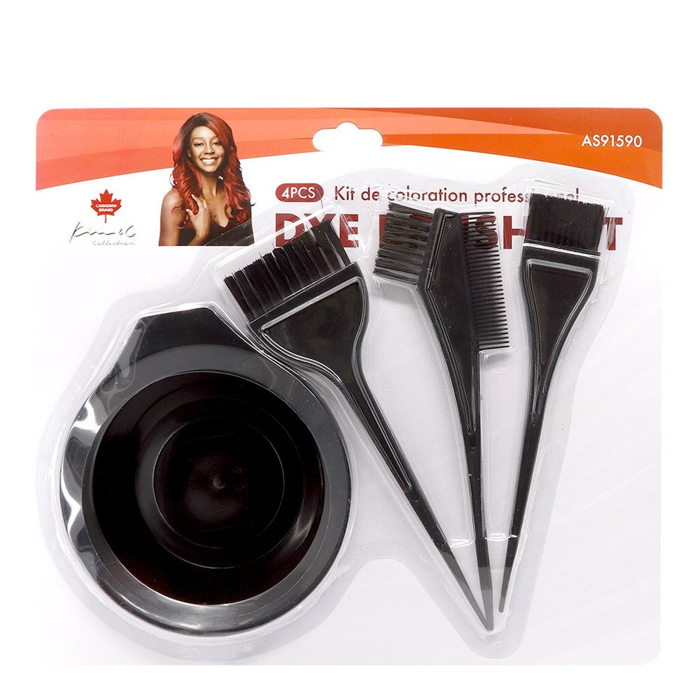 KIM &amp; C 4pcs Dye Brush Kit (Tint Bowl &amp; 3 Dye Brushes)