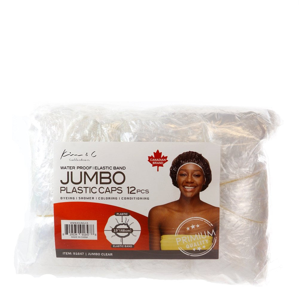 KIM &amp; C Water Proof Jumbo Plastic Caps Clear (12pcs/pack)