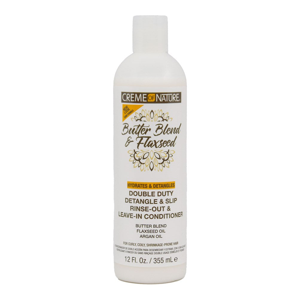 CREME OF NATURE Butter Blend &amp; Flaxseed Rinse Out &amp; Leave In Conditioner (12oz)