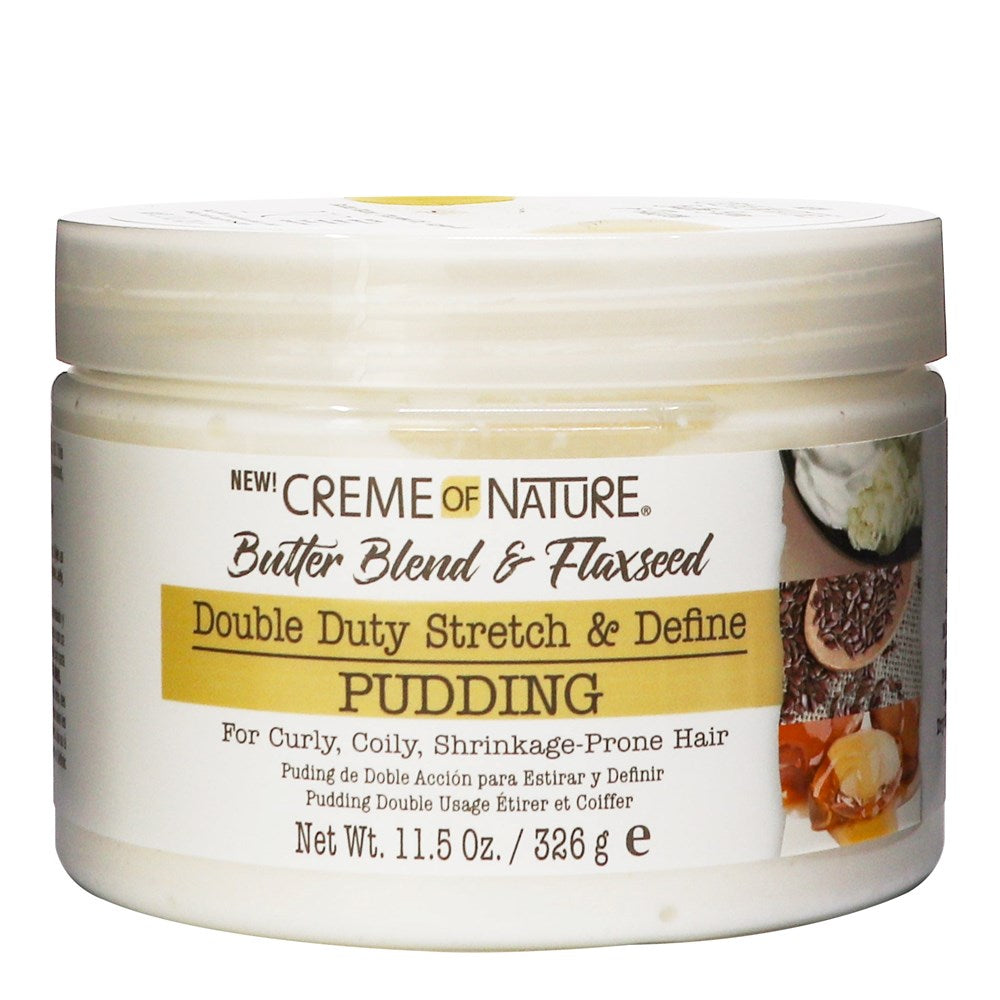 CREME OF NATURE Butter Blend &amp; Flaxseed Double Duty Stretch &amp; Define Pudding (11.5oz)
