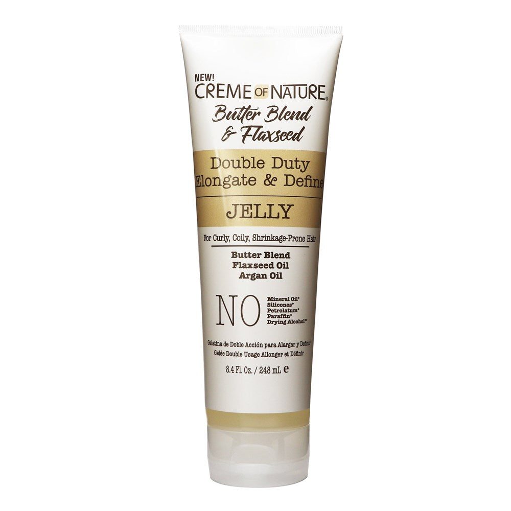 CREME OF NATURE Butter Blend &amp; Flaxseed Double Duty Elongate &amp; Define Jelly (8.4oz)