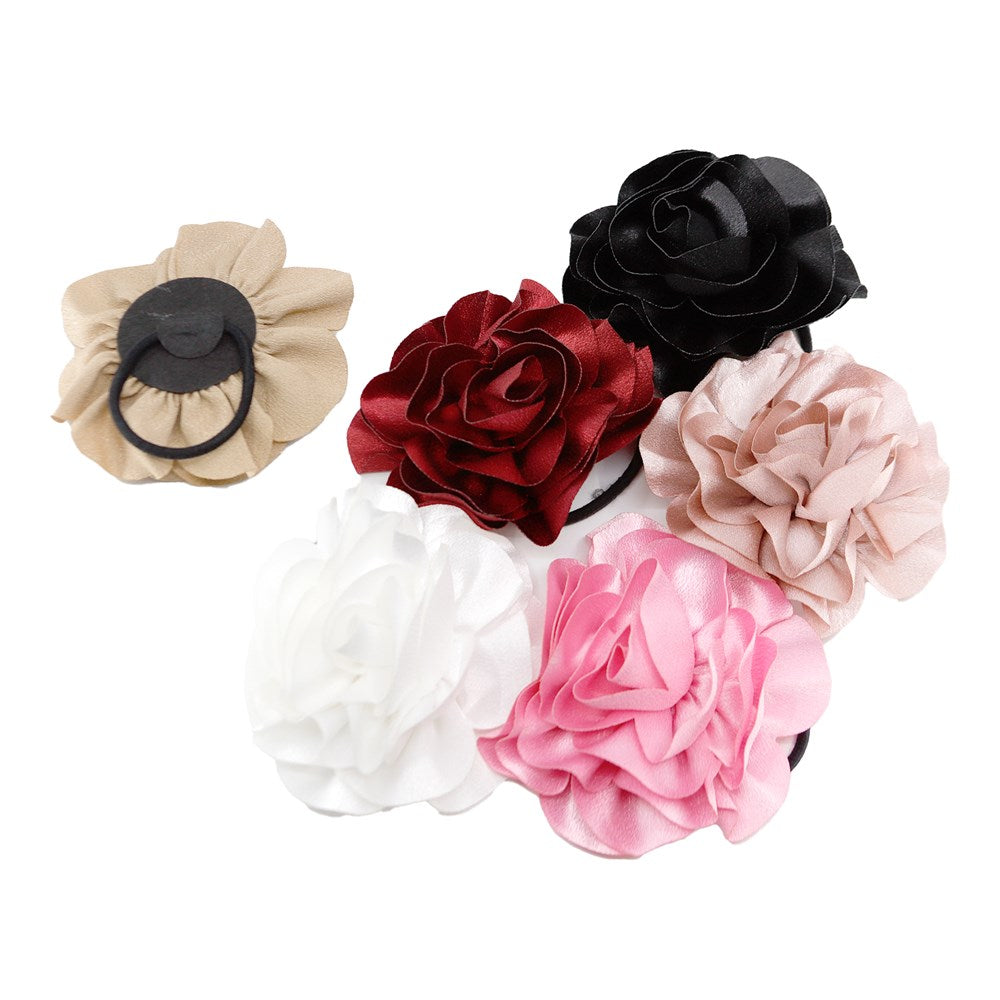 KIM &amp; C Ponytail Holder With Handmade Flower (12pcs)