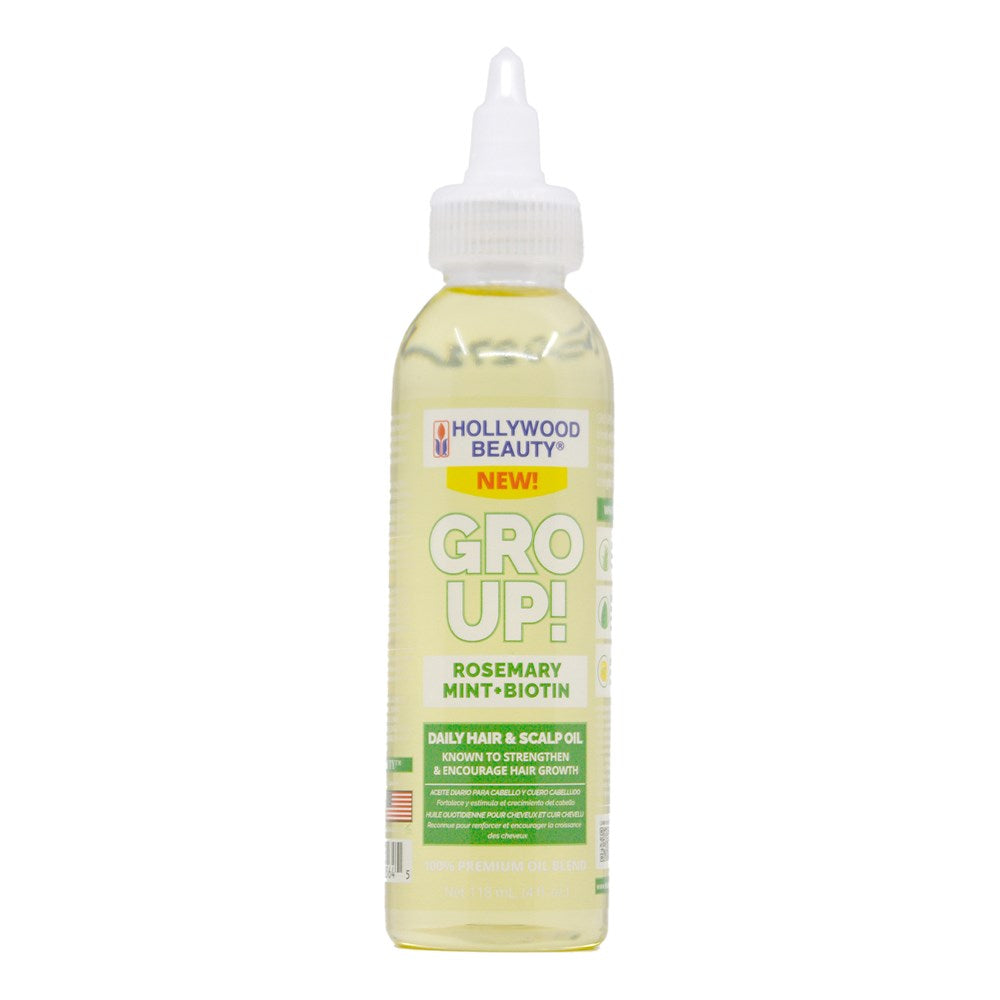 HOLLYWOOD BEAUTY Gro Up Rosemary Mint &amp; Biotin Hair &amp; Scalp Oil (4oz)