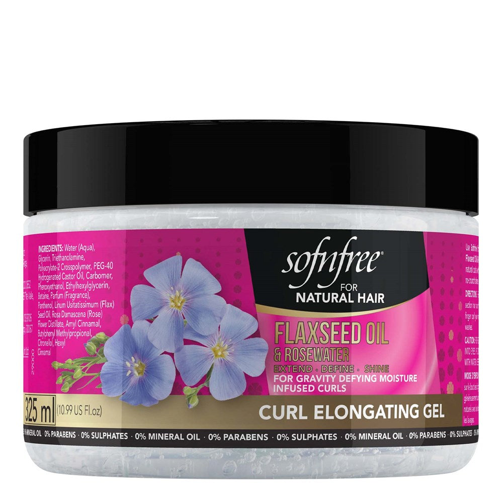 SOFN'FREE Flaxseed Oil &amp; Rosewater Curl Elongating Gel (11oz)