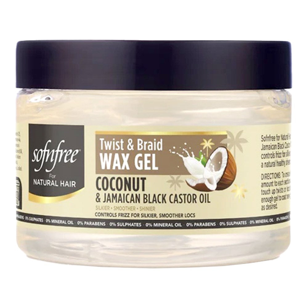 SOFN'FREE Coconut &amp; Jamaican Black Castor Oil Twist &amp; Braid Wax Gel (8.45oz)