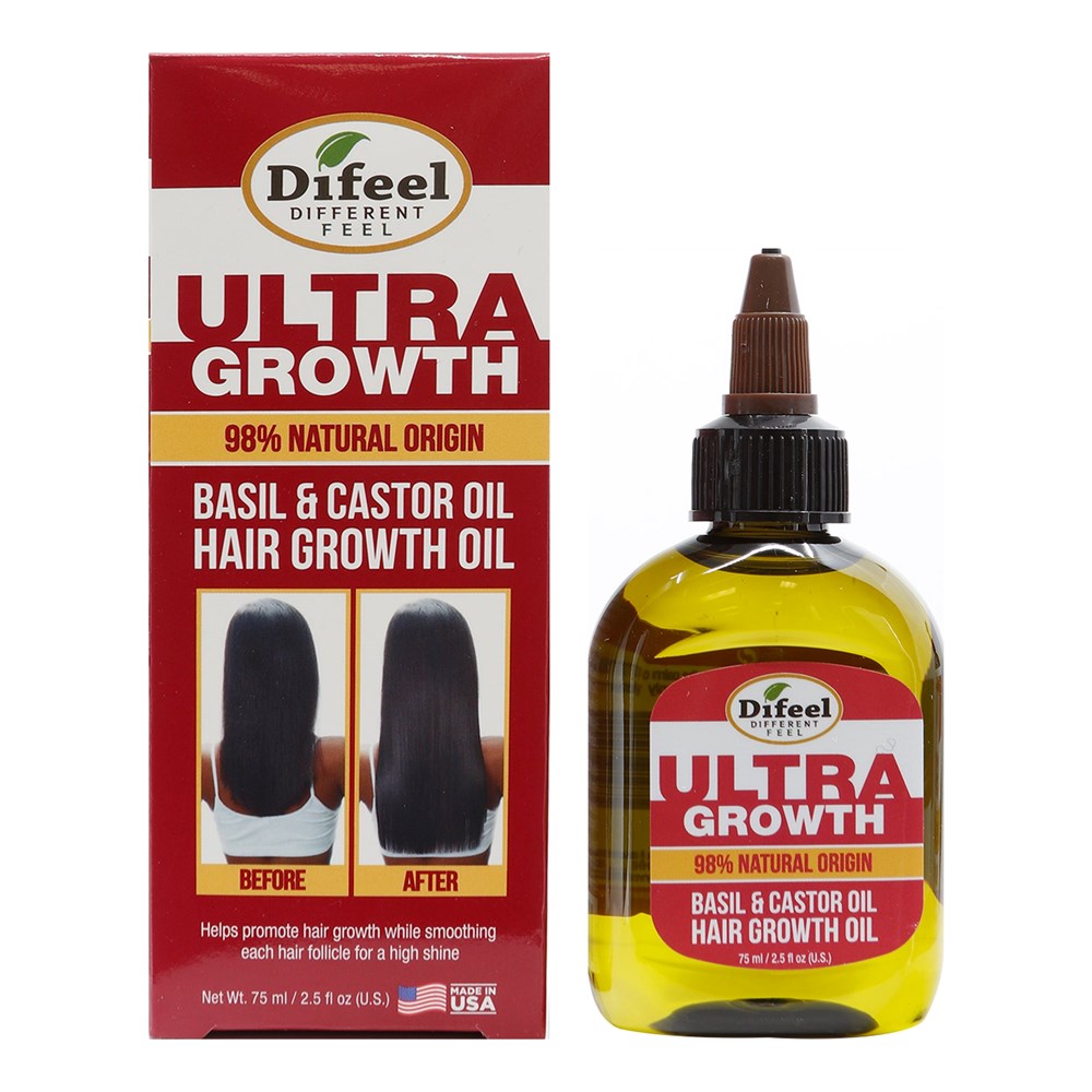 Difeel(Sunflower)  Ultra Growth Basil &amp; Castor Oil Hair Growth Oil (2.5oz)