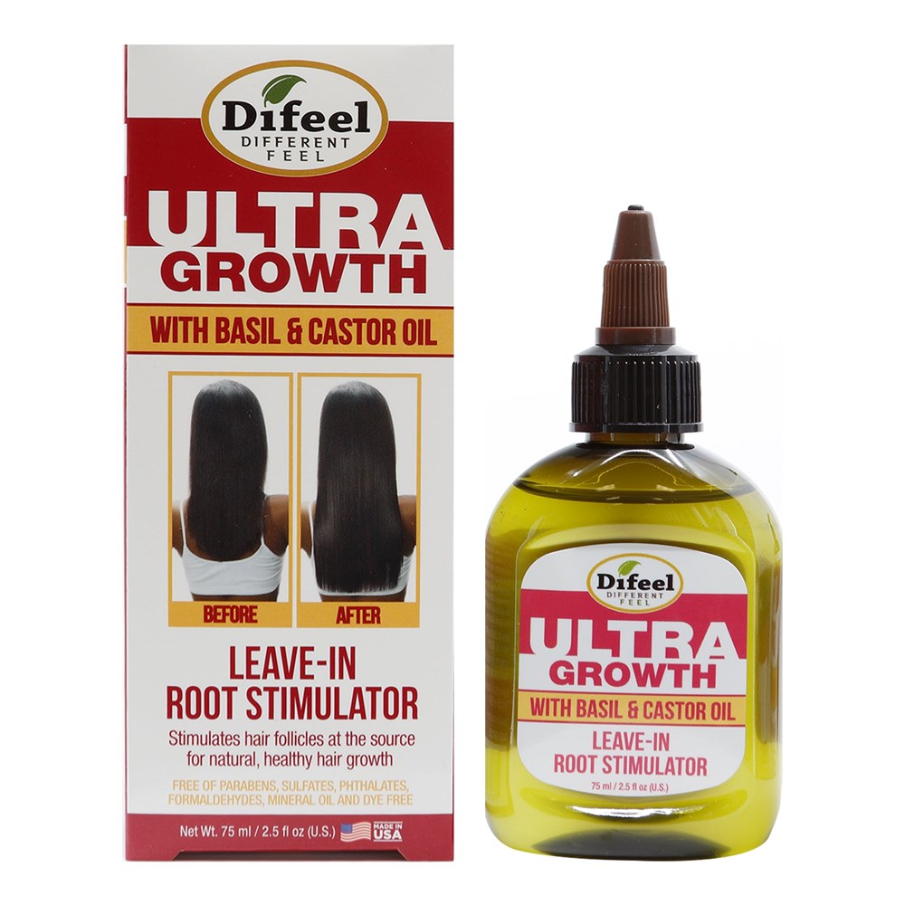 Difeel(Sunflower)  Ultra Growth Basil &amp; Castor Oil Leave In Root Stimulator (2.5oz)