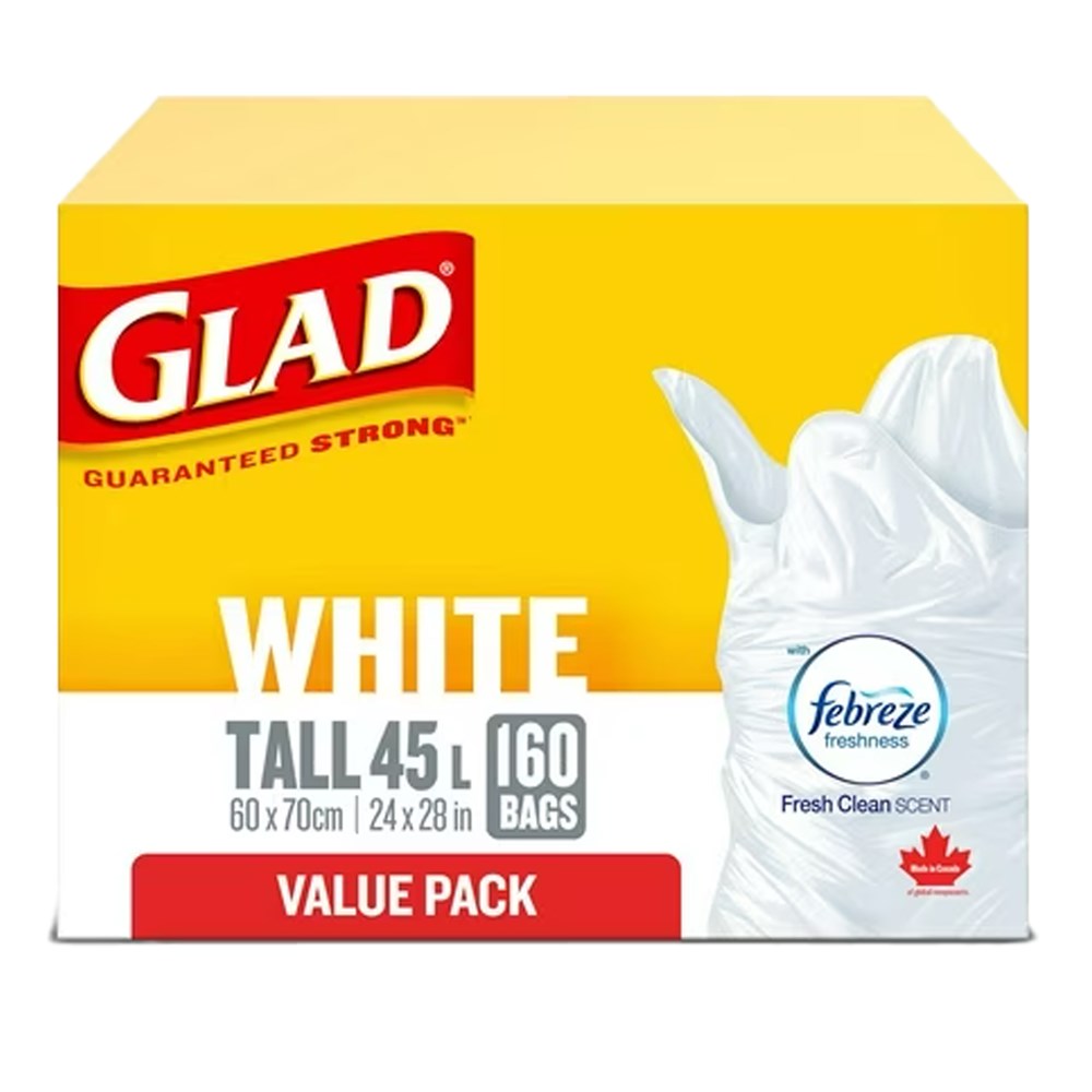 GLAD White Garbage Bag [Tall 45L]