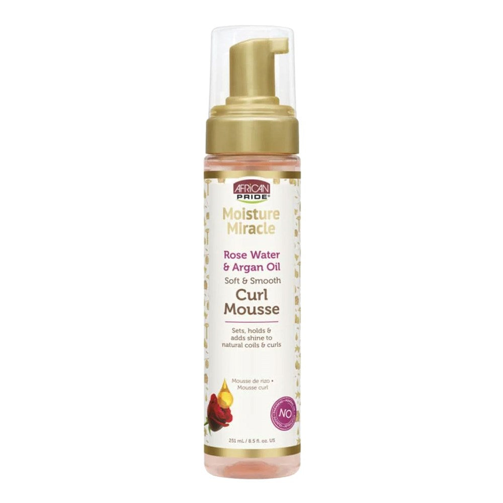 African Pride Moisture Miracle Rose Water &amp; Argan Oil Curl Mousse (8.5oz)