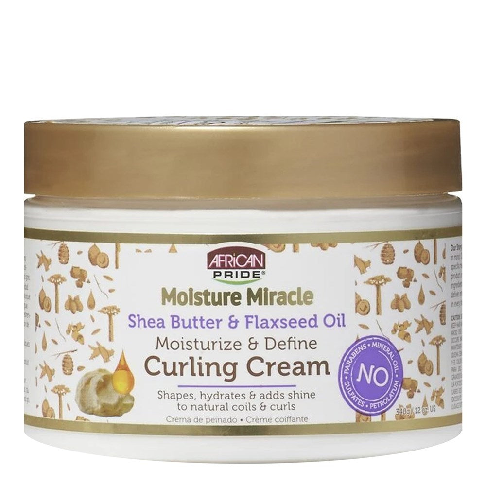 AFRICAN PRIDE Moisture Miracle Shea Butter &amp; Flaxseed Oil Curling Cream (12oz)